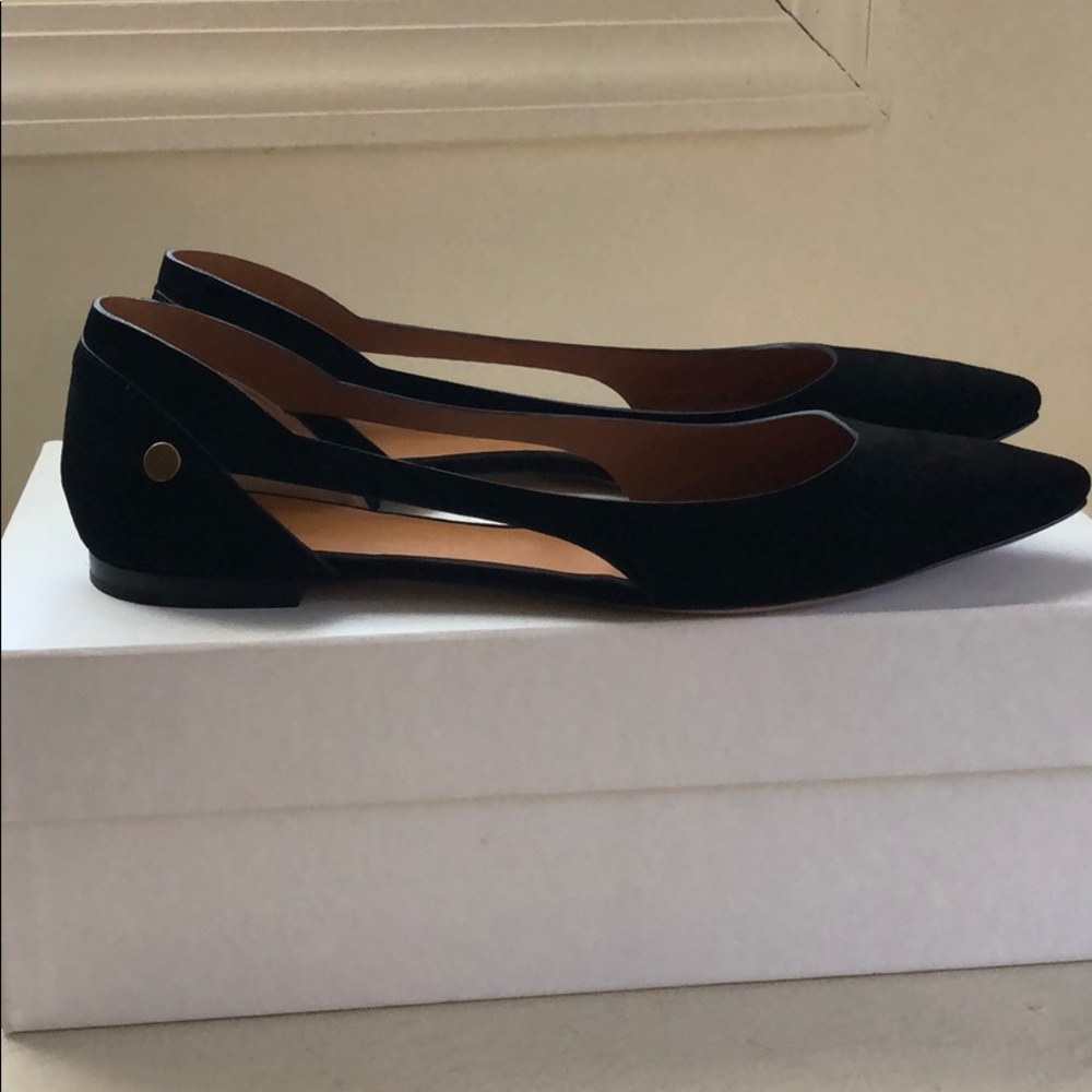 Chloè black suede pointy cut out ballerinas/flats - Picture 2 of 5